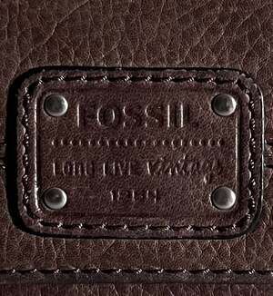 Fossil Long Live Vintage 1954 Brown Pebble Leather Trifold Wallet